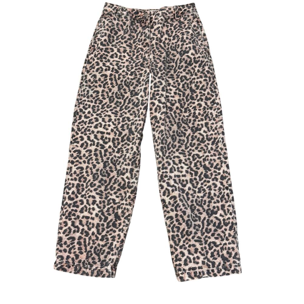 Topshop Leopard Straight Leg Denim- Size 6